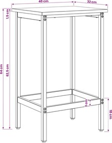 vidaXL Μπαρ σκαμπό 2 τμχ. Μαύρη Δρυς 40 x 32 x 64 εκ