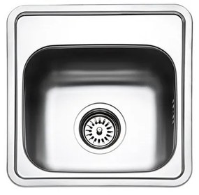 Fortinox Valley 25038 Ανοξείδωτος Λείος Ένθετος Νεροχύτης Με 1 Γούρνα 38x38 cm