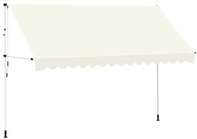 vidaXL Τέντα Συρόμενη Χειροκίνητη Κρεμ 400 εκ.