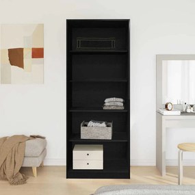 vidaXL Μαύρη Δρύινη Ντουλάπα 80 x 50 x 200 εκ. - Από ξύλο