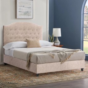 Επενδυμένο Κρεβάτι MALENA Ημίδιπλο Nubuck Μπέζ 120x200 εκ. 120x205x125 εκ.
