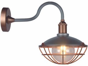 Φωτιστικό Τοίχου Μεταλλικό Νίκελ IP65 Ε27 25x43x35cm  DH-WA-0005