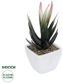 GloboStar® Artificial Garden SUCCULENT ALOE POTTED PLANT 20974 Διακοσμητικό Φυτό Αλόης Φ7 x Υ14cm