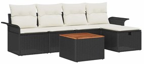 vidaXL Σετ Καναπέ Κήπου με αποθήκευση 6 pcs Μαύρο Πολυ ράταν
