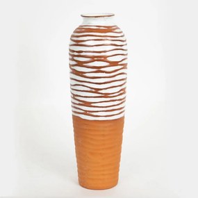 Βάζο Κεραμικό 752-20232 12,1x12,1x36,1cm Terracotta-White Estheti Home Ceramic