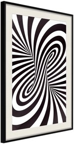 Αφίσα - Black and White Swirl - 20x30 - Μαύρο - Με πασπαρτού