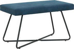 vidaXL παγκάκι Μονόχρωμο Μπλε 80 x 40 x 45 εκ. Βελούδο