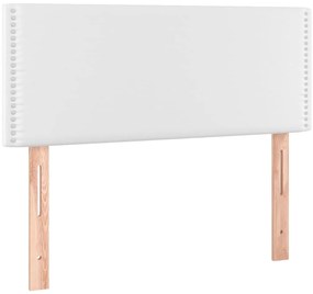 vidaXL Κρεβάτι Boxspring με Στρώμα Λευκό 80 x 200 εκ. Συνθετικό Δέρμα