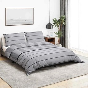 Σετ Παπλωματοθήκη vidaXL Γκρι 155x220 εκ. Βαμβακερό