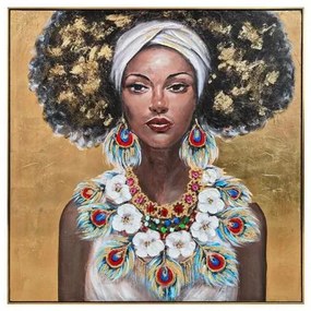 ΠΙΝΑΚΑΣ ΣΕ ΚΑΜΒΑ Fylliana FL4961 WOMAN FACE ΚΑΦΕ-ΧΡΥΣΟ-ΛΕΥΚΟ 100x100xεκ 170-225-005