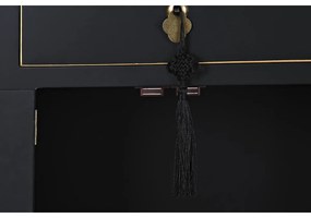 Κομοδίνο DKD Home Decor Λευκό Μαύρο Χρυσό Έλατο Ξύλο MDF 45 x 36 x 66 cm