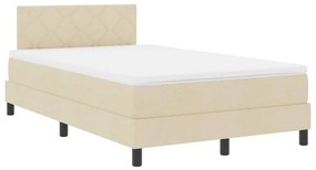 vidaXL Κρεβάτι με ελατήρια με στρώμα Κρεμ 120 x 200 cm ύφασμα