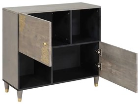 vidaXL Πλαϊνό γραφείο με ράφι Γκρι και Χρυσό 80 x 33.5 x 75 εκ