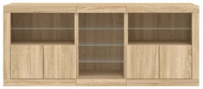 vidaXL Ντουλάπι με LED Sonoma Δρυς 162x37x67 εκ.