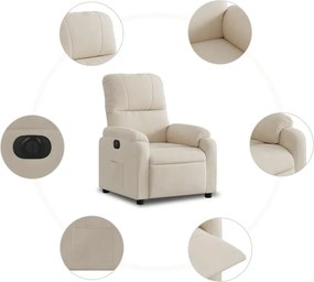 vidaXL Πολυθρόνα Ηλεκτρική Ανακλινόμενη Μπεζ Ύφασμα Μικροϊνών
