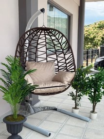 Stewehome Κρεμαστή Κούνια Φωλιά Καφέ 115x115x196 cm