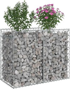 vidaXL Ανασηκωμένο κρεβάτι gabion Ασημί