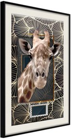 Αφίσα - Giraffe in the Frame - 20x30 - Μαύρο - Με πασπαρτού