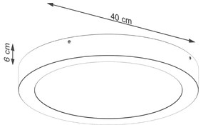 Sollux Φωτιστικό οροφής ONYX 40 μαύρο LED 3000K,Αλουμίνιο,1x23W