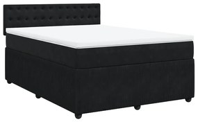 vidaXL Κρεβάτι Boxspring με Στρώμα Μαύρο 160x200 εκ. Βελούδινο