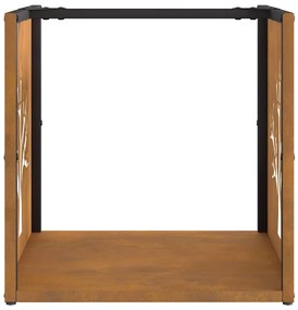 vidaXL Ράφι για καυσόξυλα  40x40x40 cm Ατσάλι σκληρυθέν στον αέρα