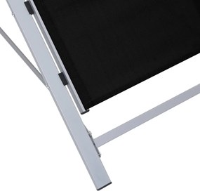 vidaXL Ξαπλώστρα Μαύρη από Textilene και Αλουμίνιο