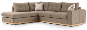 Γωνιακός καναπές δεξιά γωνία Boston pakoworld ύφασμα mocha-cream 280x225x90εκ