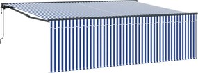 vidaXL Αναδιπλούμενη τέντα Μπλε και άσπρο 400 x 300 εκ