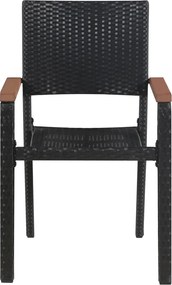 vidaXL Σετ Τραπεζαρίας Κήπου 5 Τεμαχίων Μαύρο