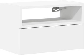 vidaXL Κομοδίνο Επιτοίχιο Λευκά 45x26x28,5 εκ.