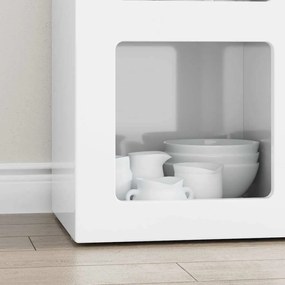 vidaXL Πλαϊνό γραφείο ELST Υψηλής γυαλάδας λευκό 59 x 35 x 80.5 εκ.