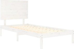vidaXL Πλαίσιο Κρεβατιού Λευκό 90 x 190 εκ. Μασίφ Ξύλο Single