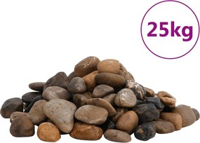 vidaXL Βότσαλα Γυαλισμένα Πολύχρωμα 25 κ. 2-5 εκ.
