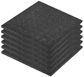 vidaXL Πλάκες Δαπέδου Ασφαλείας 6 τεμ. Μαύρες 50x50x3 εκ. Καουτσούκ