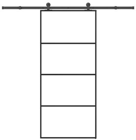 Συρόμενη Πόρτα με Μηχανισμό 90x205 εκ. Γυαλί ESG & Αλουμίνιο