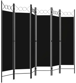 Διαχωριστικό Δωματίου με 6 Πάνελ Μαύρο 240 x 180 εκ. - Μαύρο