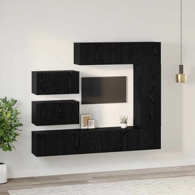 vidaXL Σετ επίπλου τηλεόρασης 8 pcs Μαύρη δρυς 30.5 x 30 x 90 cm