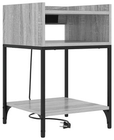vidaXL Κομοδίνο με ράφι 2 pcs Γκρι sonoma Επεξεργασμένο ξύλο