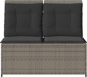 vidaXL Παγκάκι κήπου Γκρι συνθετικό ρατάν