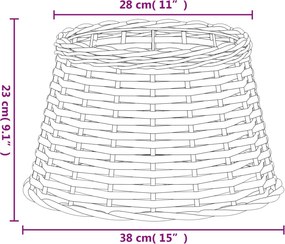 vidaXL Καπέλο Φωτιστικού Λευκό Ø38x23 εκ. από Wicker