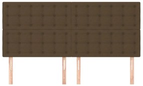 Κεφαλάρια Κρεβατιού 4 τεμ. Σκ. Καφέ80 x 5 x 78/88εκ. Υφασμάτινο - Καφέ