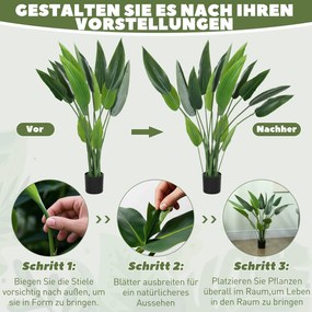 Τεχνητό φυτό Τεχνητό φυτό Τσιμεντοδοχείο 18 Φύλλα Πλαστικό Πράσινο