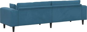 vidaXL Καναπές Μπλε 250 x 77 x 76 εκ. Βελούδο