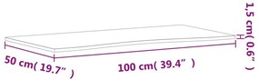 Επιφάνεια Εργασίας 100x(45-50)x1,5 εκ. από Μασίφ Ξύλο Οξιάς - Καφέ