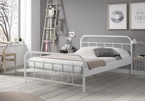 Μεταλλικό  κρεβάτι λευκό Boston 140