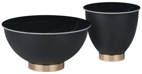 Βοηθητικά τραπέζια Erasmine Inart μαύρο μαρμάρου sintered stone - 029-000322
