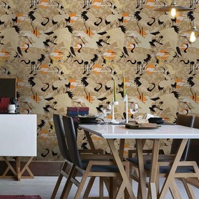 Ταπετσαρία Birds Of Happiness WP20391 Orange-Taupe-Black MindTheGap 52x300cm