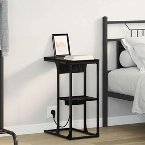 vidaXL Κομοδίνο Μαύρη δρυς 41.5 x 26 x 60.5 εκ Επεξεργασμένο ξύλο
