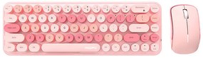 Wireless keyboard + mouse set MOFII Bean 2.4G (Pink)