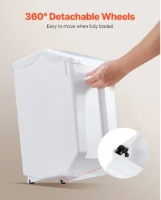 VEVOR 15Lx2 + 20Lx2 Ingredient Storage Container Airtight Kitchen Flour Bin